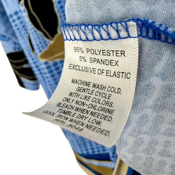 JM Collection Sz XL Super Stretchy Blue Tropical Beach Blouse Shirt Top Hawaii - Picture 6 of 7